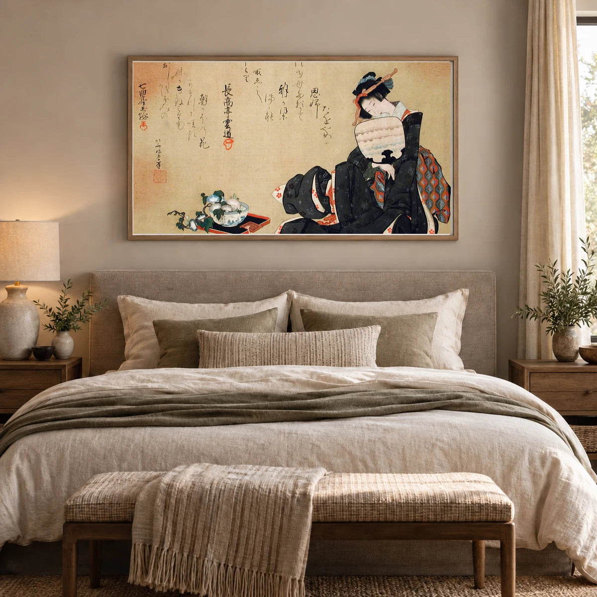 Katsushika Hokusai II — Katsushika Hokusai shown in a styled interior