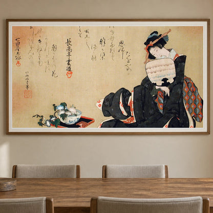 Katsushika Hokusai II — Katsushika Hokusai shown in a styled interior