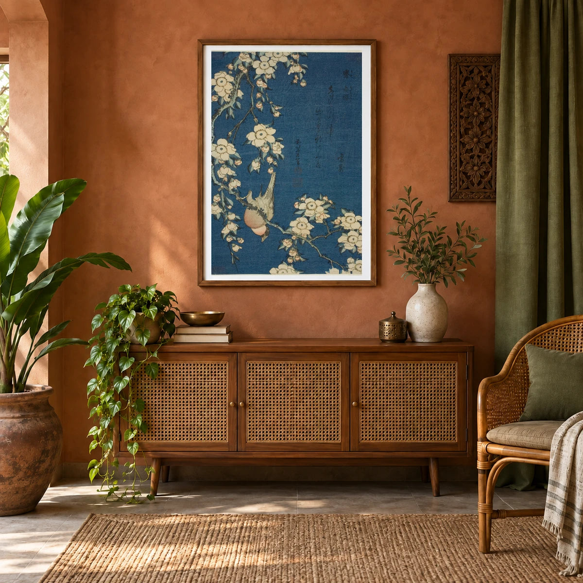 Katsushika Hokusai VIII — Katsushika Hokusai shown in a styled interior