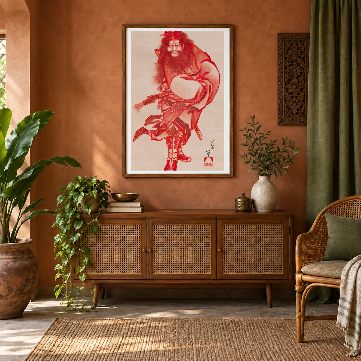 Katsushika Hokusai X — Katsushika Hokusai shown in a styled interior