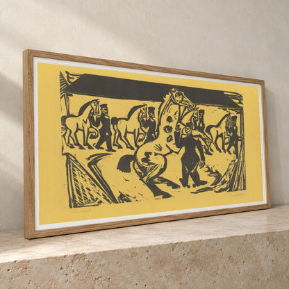 Artilleristen Beim Pferdebewegen (1915) — Ernst Ludwig Kirchner ernst ludwig kirchner print by SaamCrafts