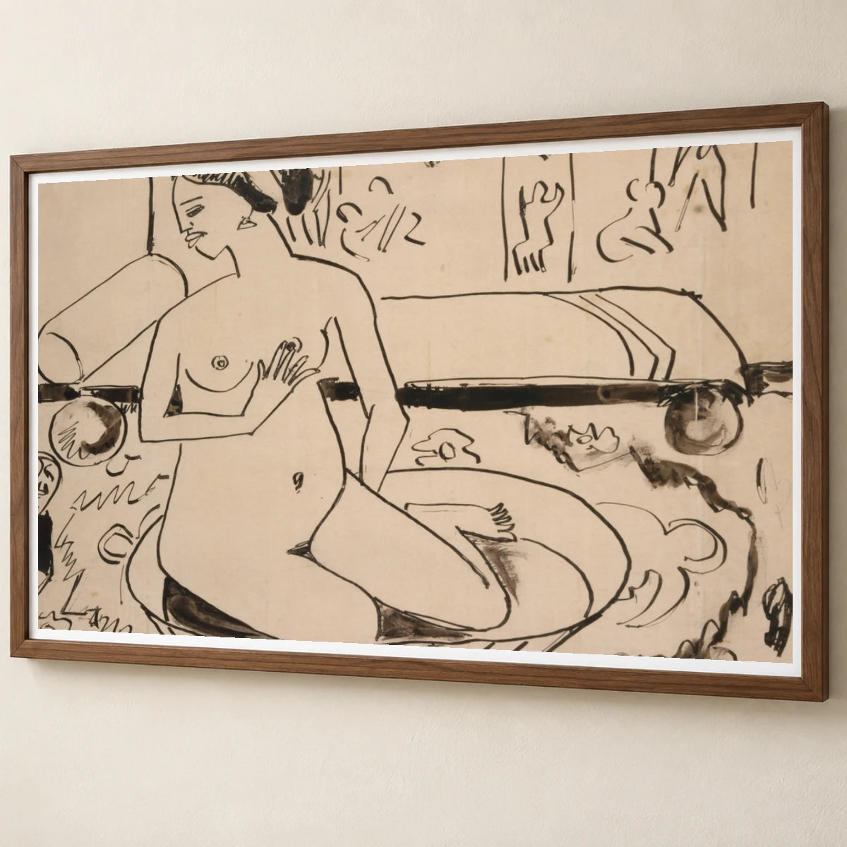 Badende Im Atelier Der Brücke (1910) — Ernst Ludwig Kirchner ernst ludwig kirchner print by SaamCrafts