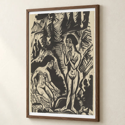 Zwei Badende Frauen Im Felsenbach (1921) — Ernst Ludwig Kirchner ernst ludwig kirchner print by SaamCrafts