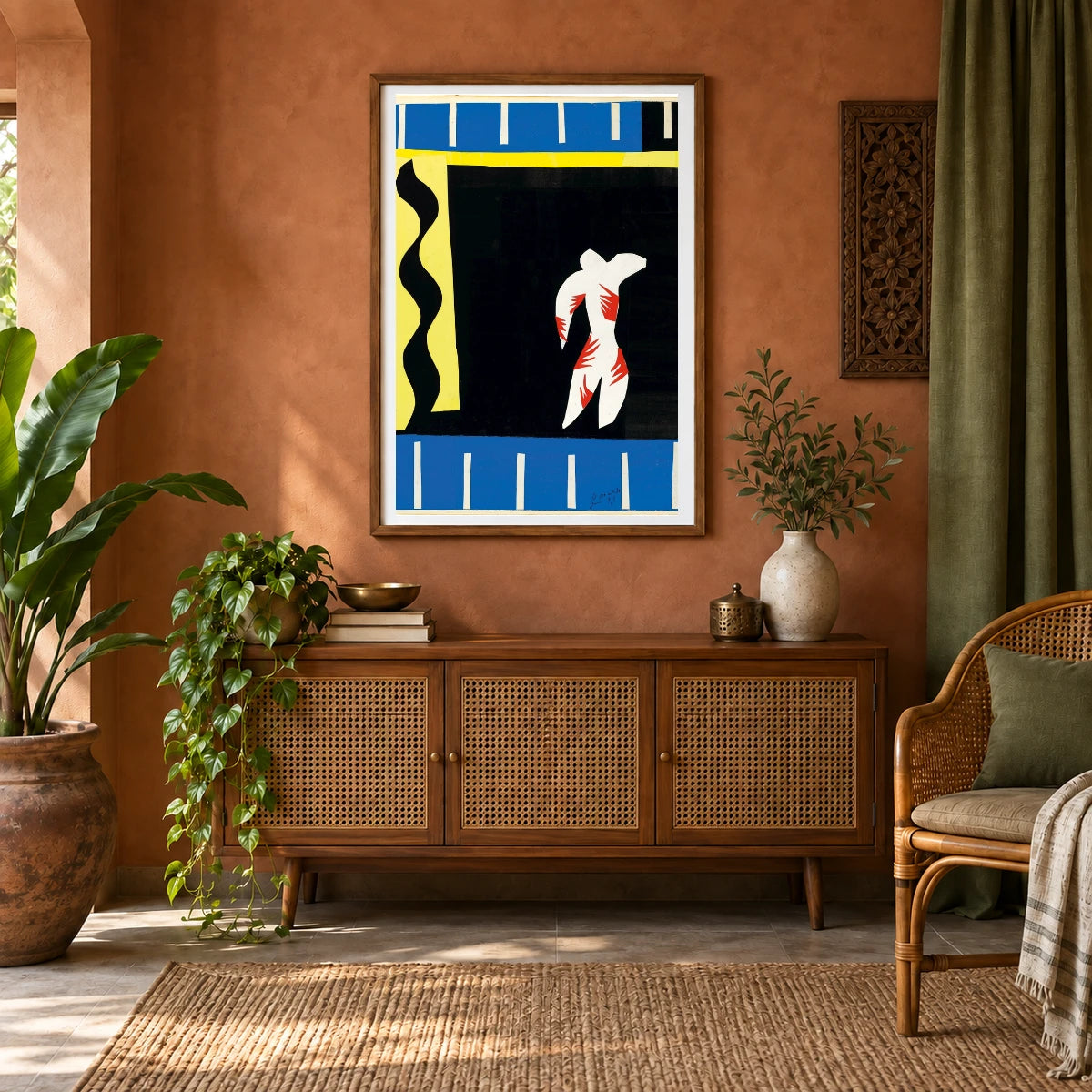 Henri Matisse The Clown 1943 Abstract Expressionism — Henri Matisse shown in a styled interior