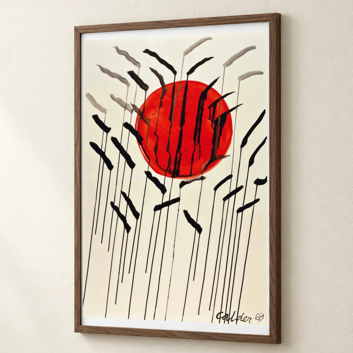 Cattails With Red Sun (1969) — Modern & Contemporary modern & contemporary art print by SaamCrafts