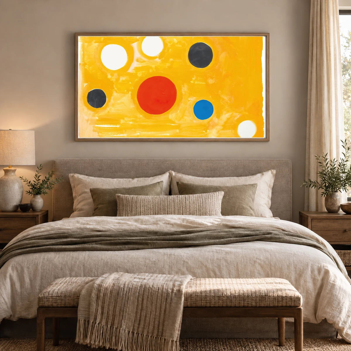 Orbs On Orange (1963) — Modern & Contemporary shown in a styled interior