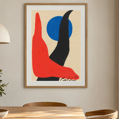 Red Boomerang, Blue Orb (1971) — Modern & Contemporary shown in a styled interior