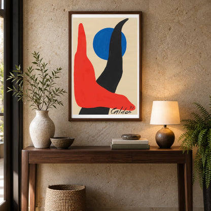 Red Boomerang, Blue Orb (1971) — Modern & Contemporary shown in a styled interior