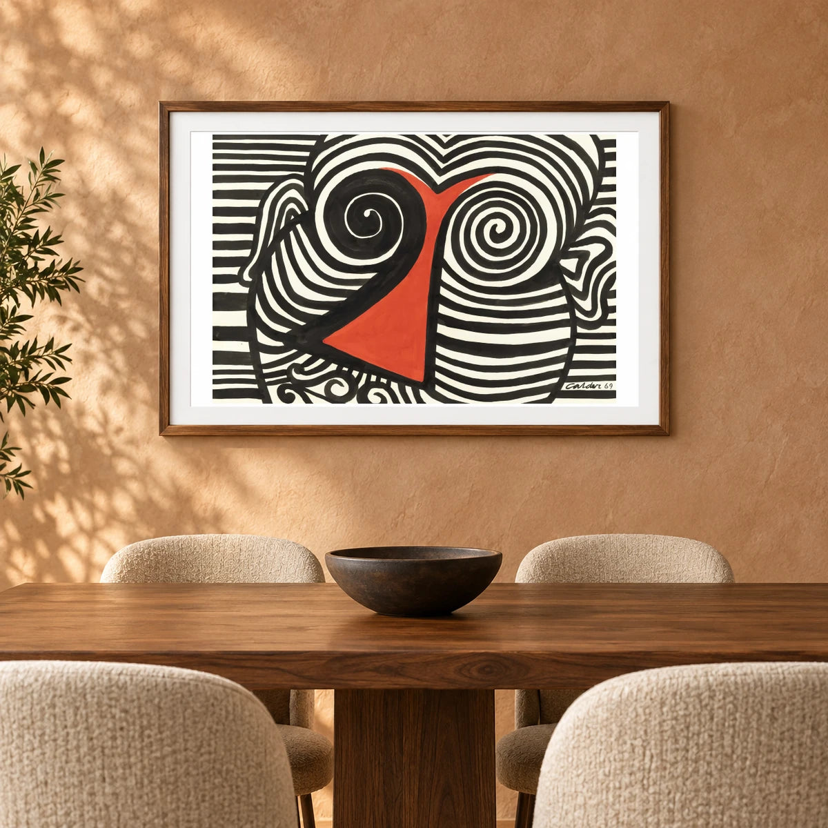 Slanting Red Nose (1969) — Modern & Contemporary shown in a styled interior