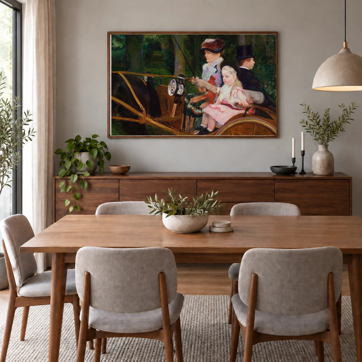 A Woman And A Girl Driving — Modern & Contemporary shown in a styled interior