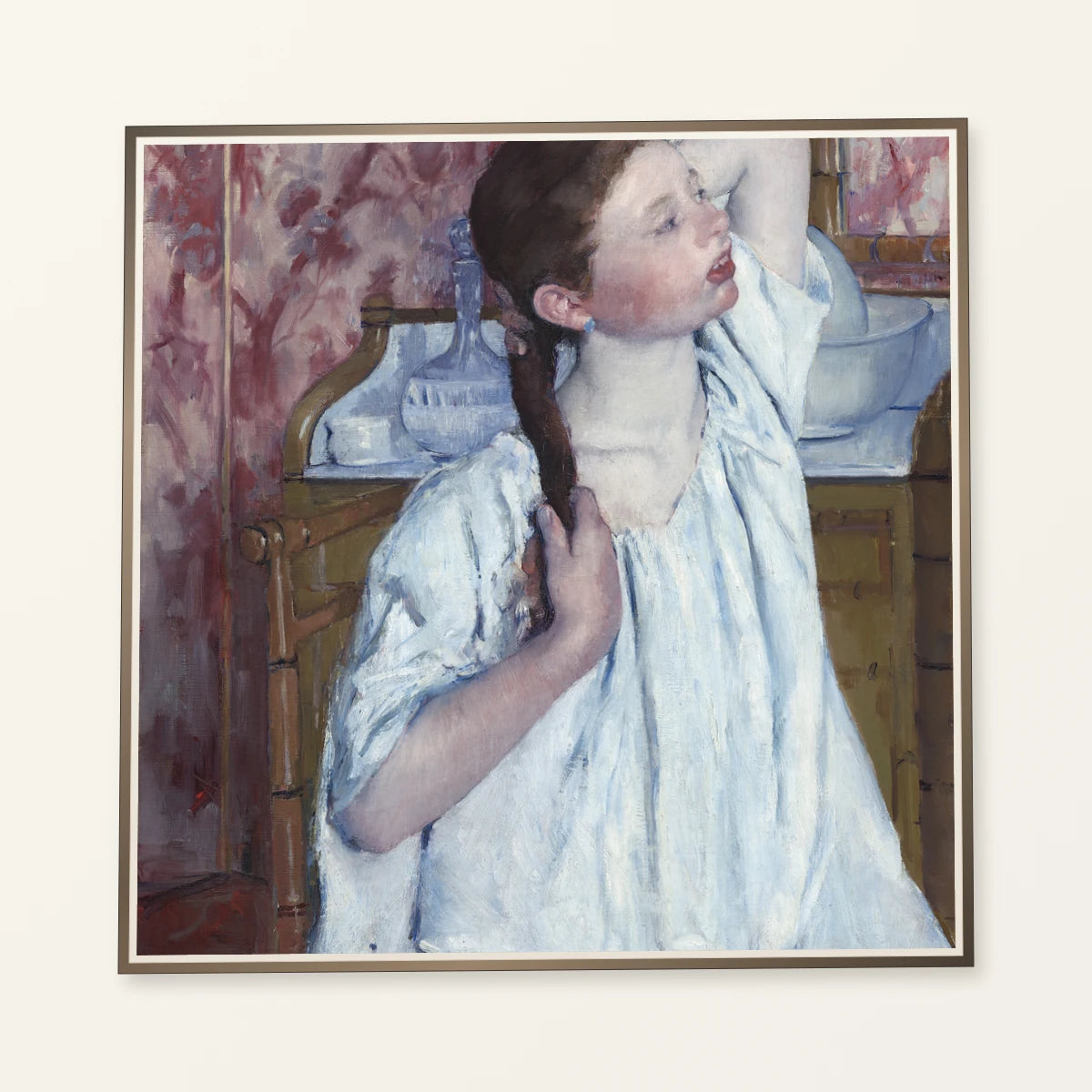 Girl Arranging Her Hair — Modern & Contemporary modern & contemporary art print by SaamCrafts