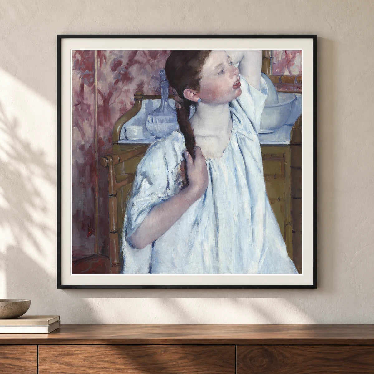 Girl Arranging Her Hair — Modern & Contemporary shown in a styled interior