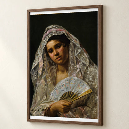 Spanish Dancer Wearing A Lace Mantilla — Modern & Contemporary modern & contemporary art print by SaamCrafts
