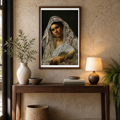 Spanish Dancer Wearing A Lace Mantilla — Modern & Contemporary shown in a styled interior