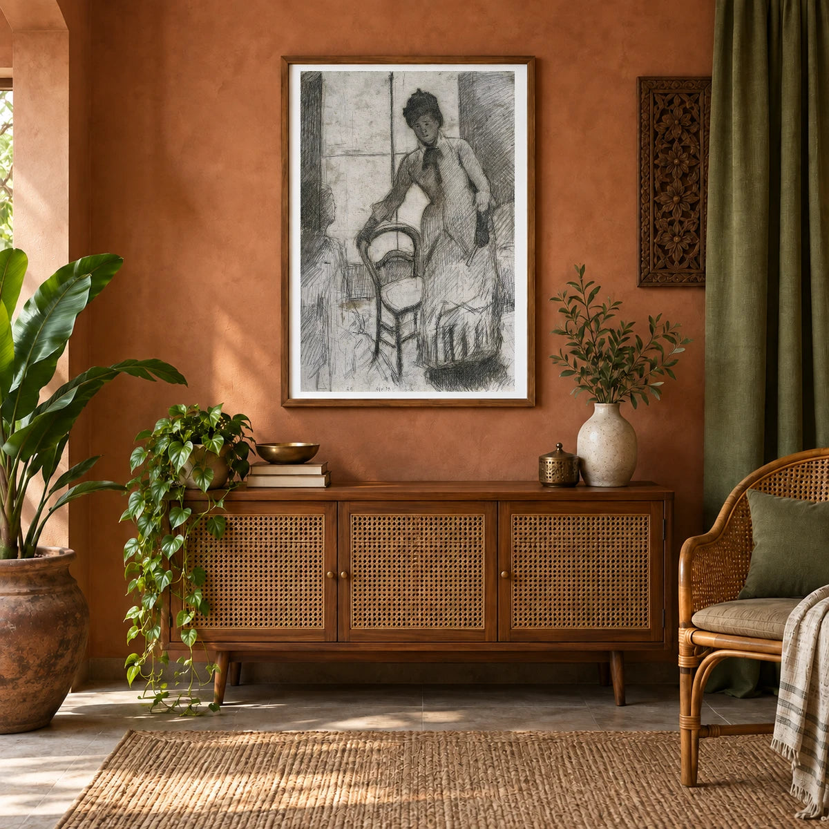 The Visitor (recto) (c. 1881) — Modern & Contemporary shown in a styled interior