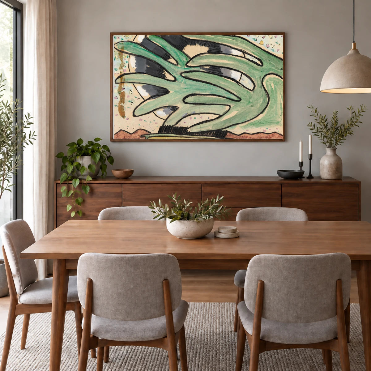 Silver Ball, Barge, And Trees (1930) — Modern & Contemporary shown in a styled interior