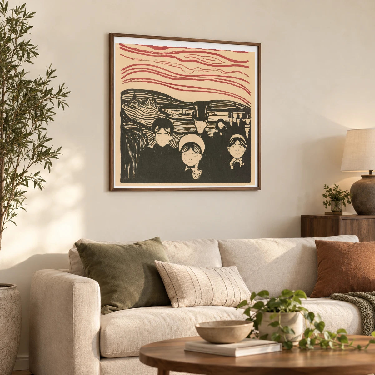 Angst — Edvard Munch shown in a styled interior