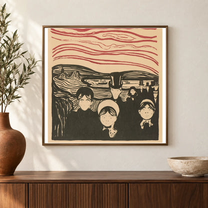 Angst — Edvard Munch shown in a styled interior