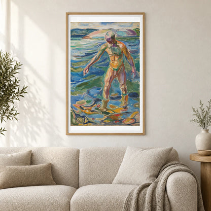 Bathing Man (1918) — Edvard Munch shown in a styled interior