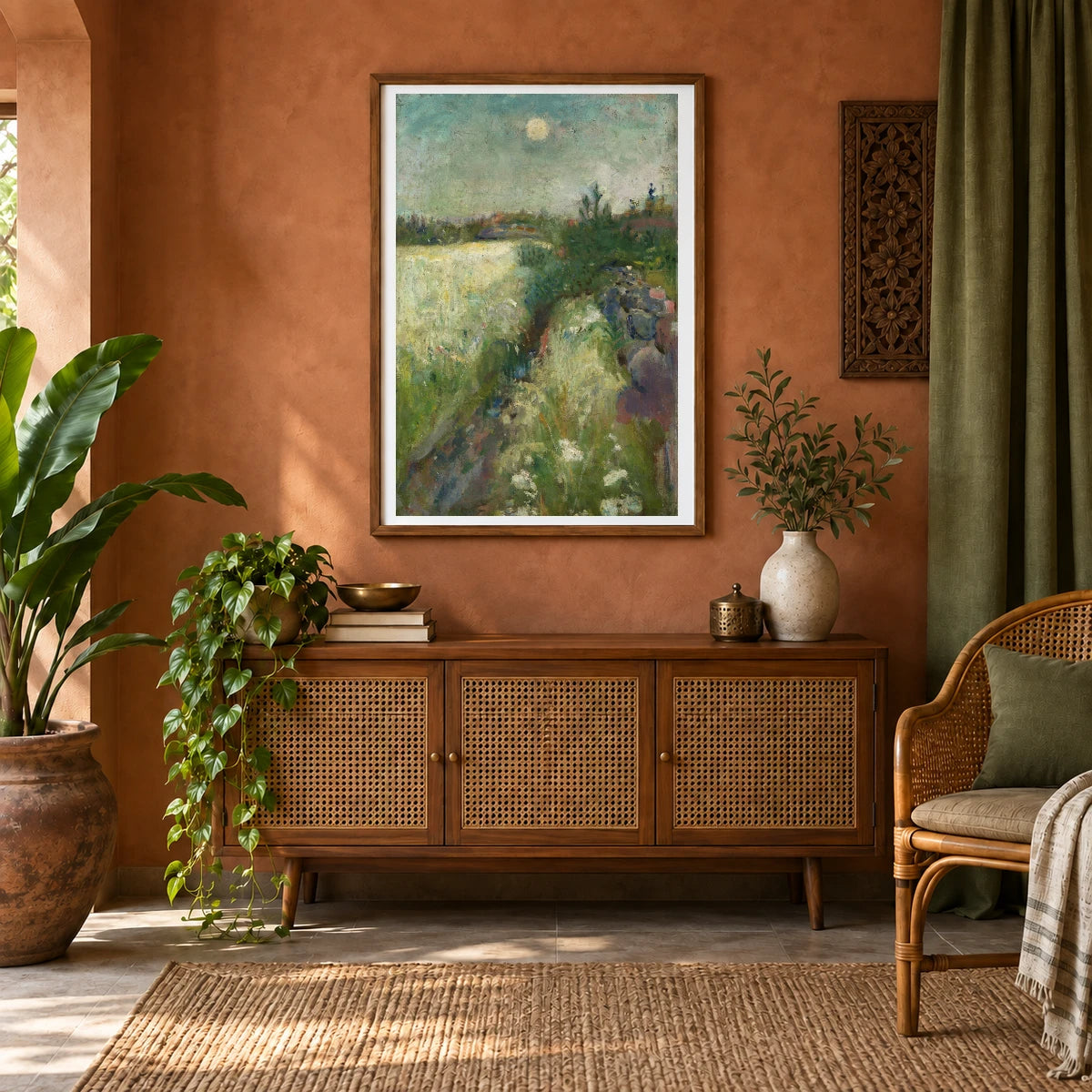 Flowery Meadow At Veierland — Edvard Munch shown in a styled interior