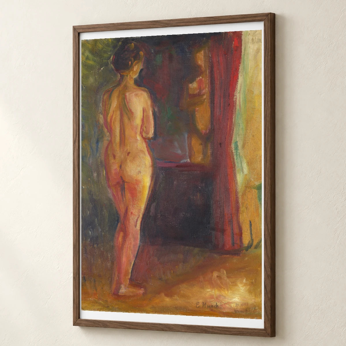 Nude In Front Of The Mirror (1902) — Edvard Munch edvard munch print by SaamCrafts