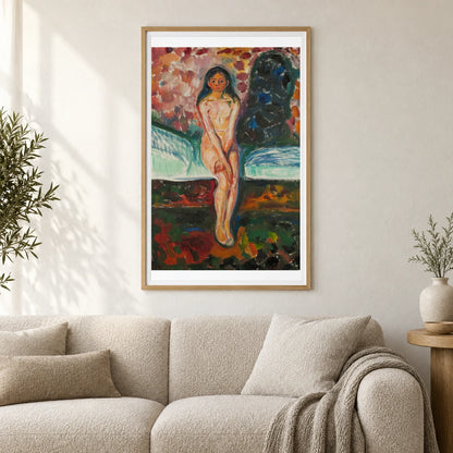 Puberty (1914–16) — Edvard Munch shown in a styled interior
