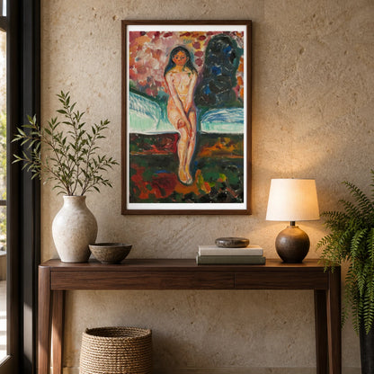 Puberty (1914–16) — Edvard Munch shown in a styled interior