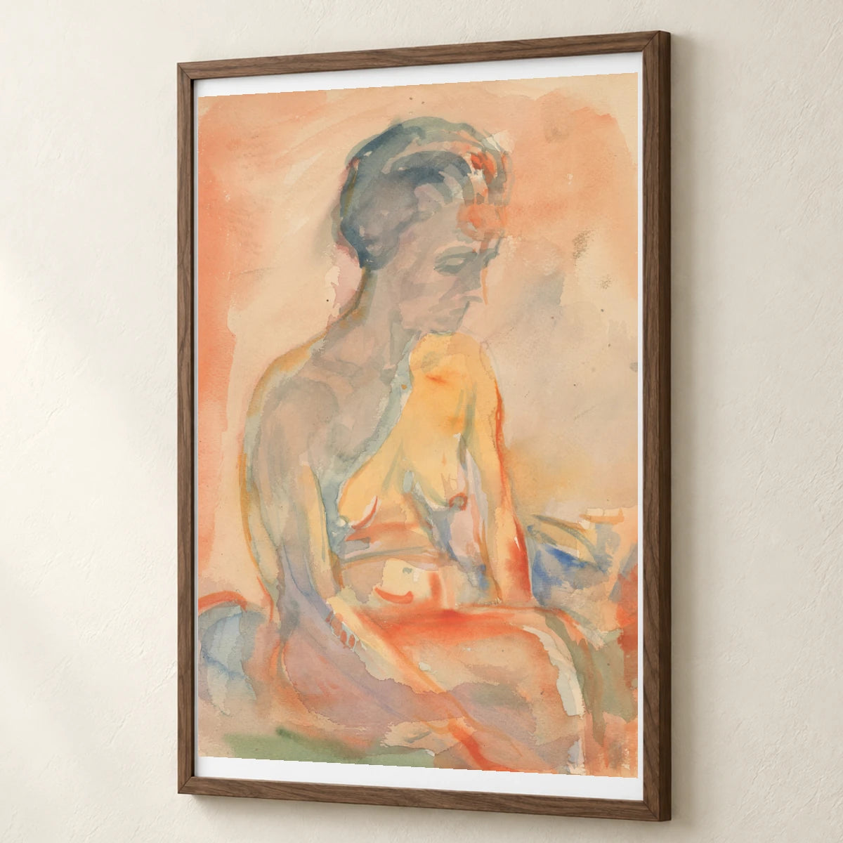 Sittende Kvinnelig Akt I Sidelys (1923 1933) — Edvard Munch edvard munch print by SaamCrafts
