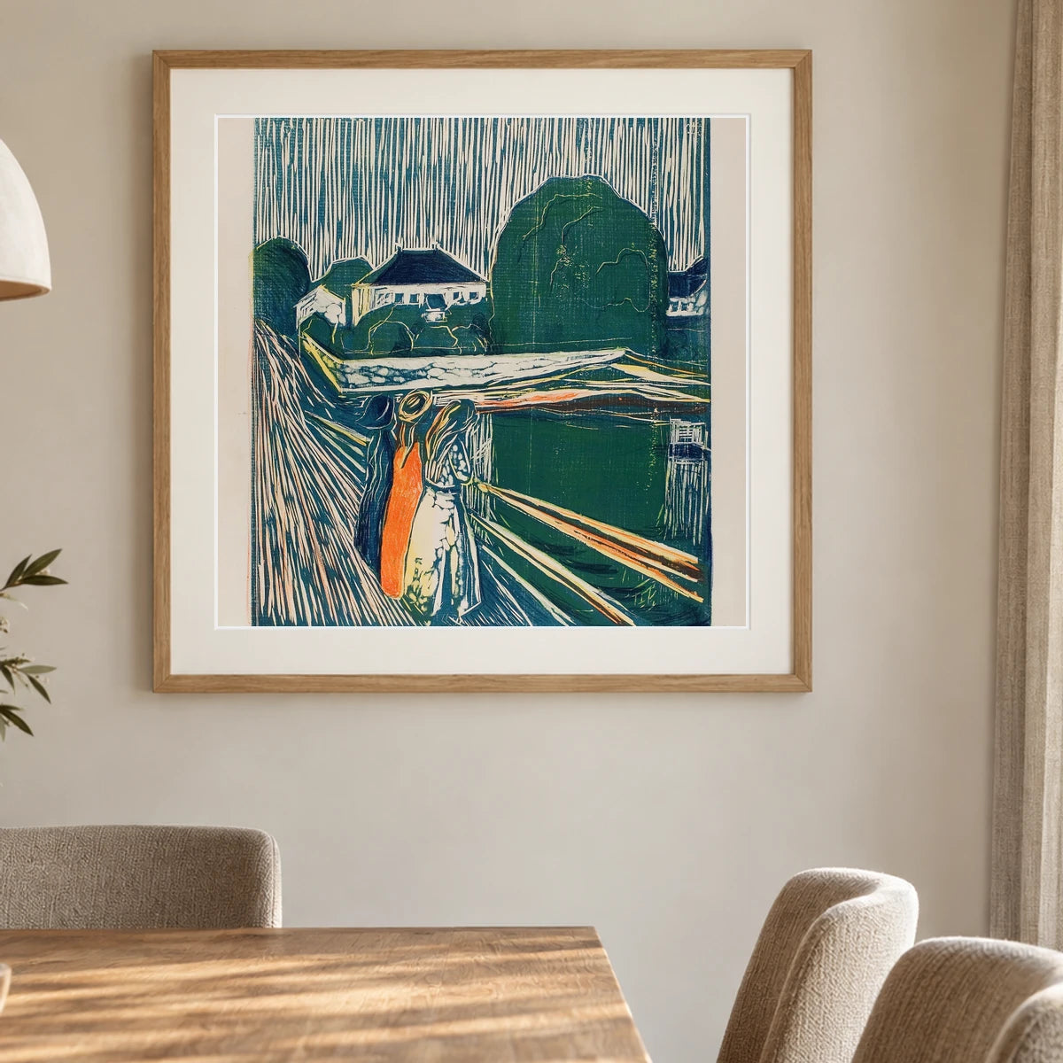 The Girls On The Bridge (1918) — Edvard Munch shown in a styled interior