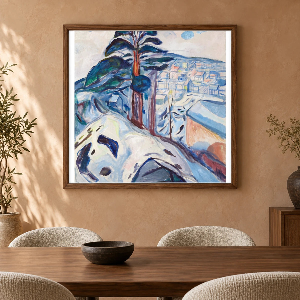 Winter In Kragerø (1916) — Edvard Munch shown in a styled interior