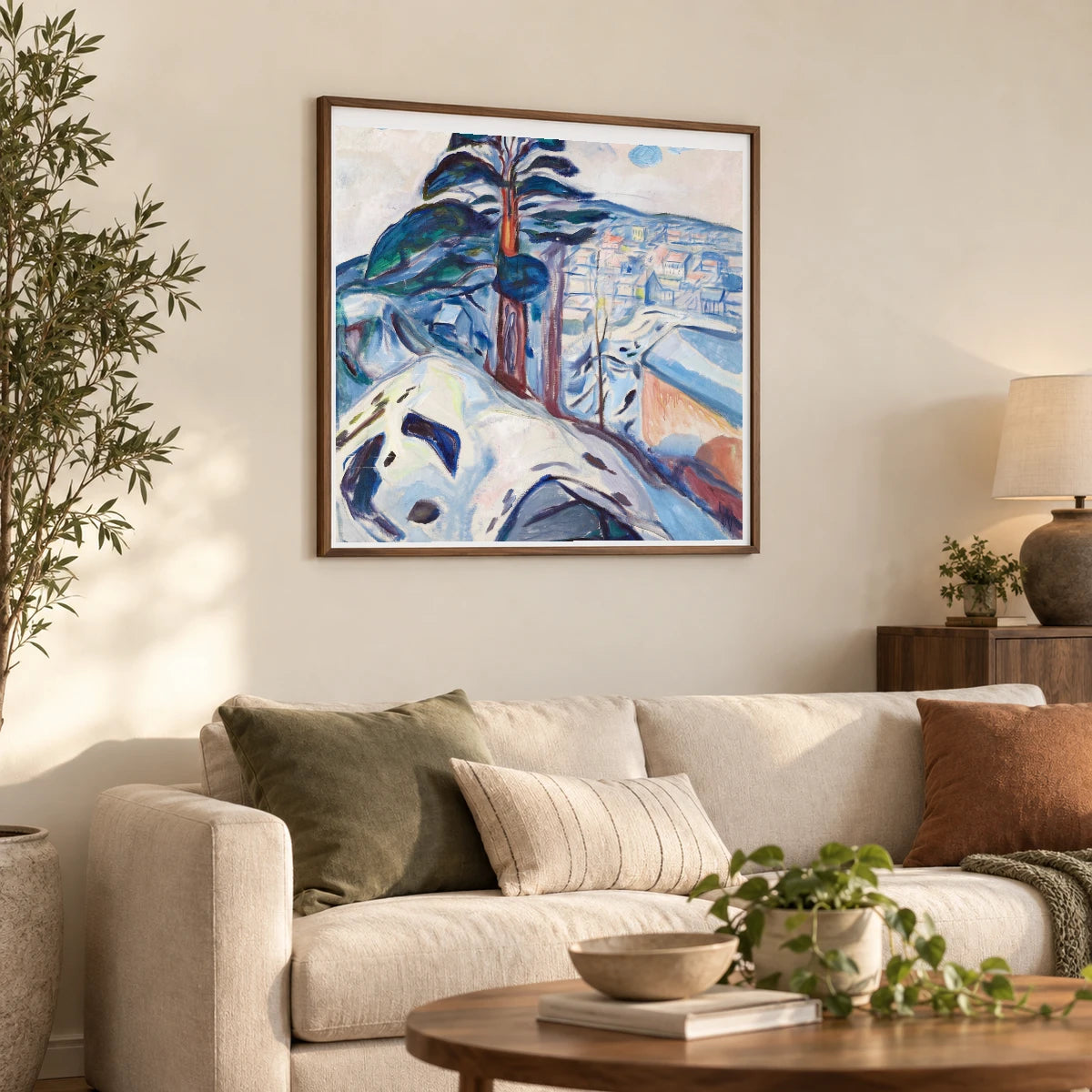 Winter In Kragerø (1916) — Edvard Munch shown in a styled interior