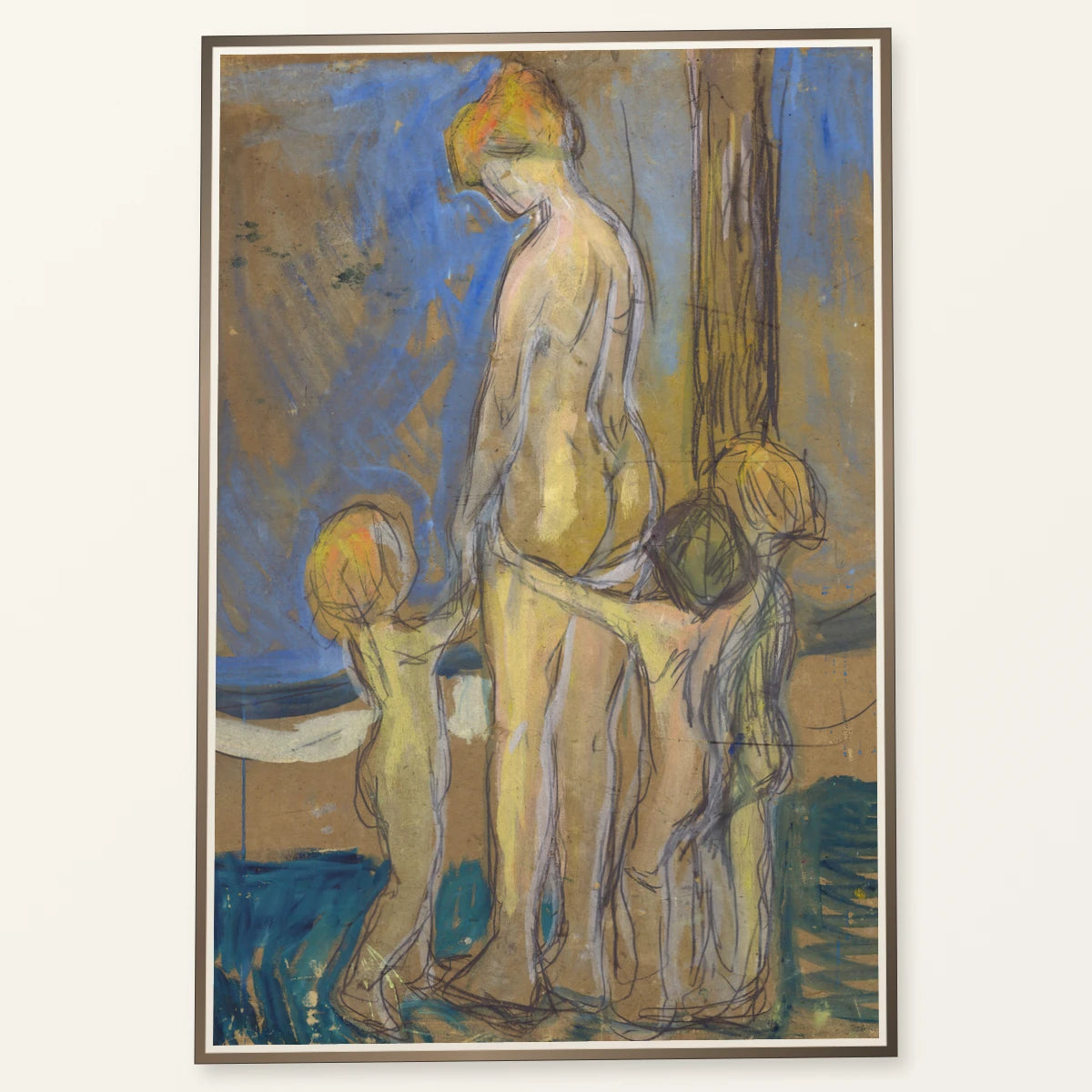 Woman With Children (1907) — Edvard Munch edvard munch print by SaamCrafts