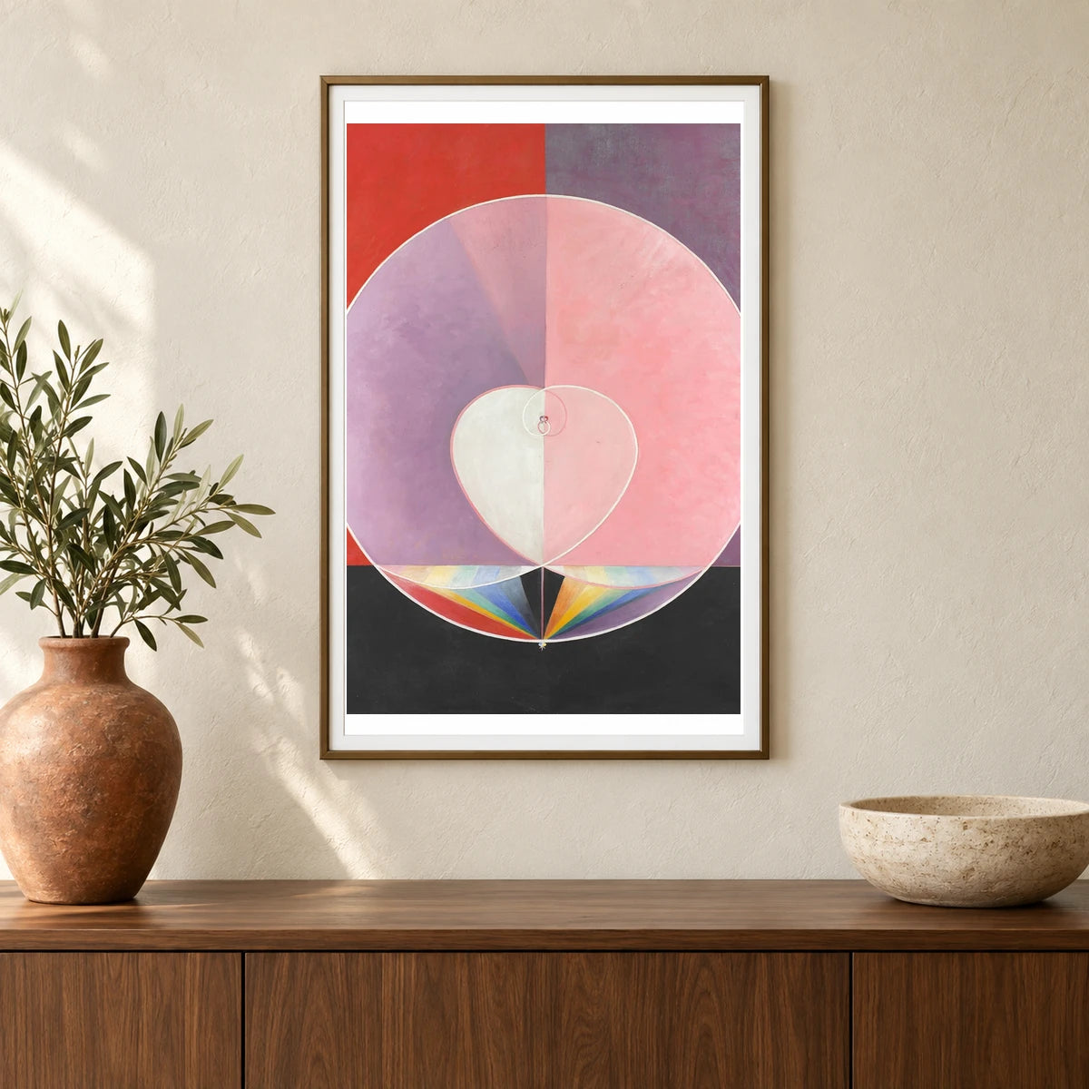 Doves No. 2 (1915) — Hilma af Klint shown in a styled interior