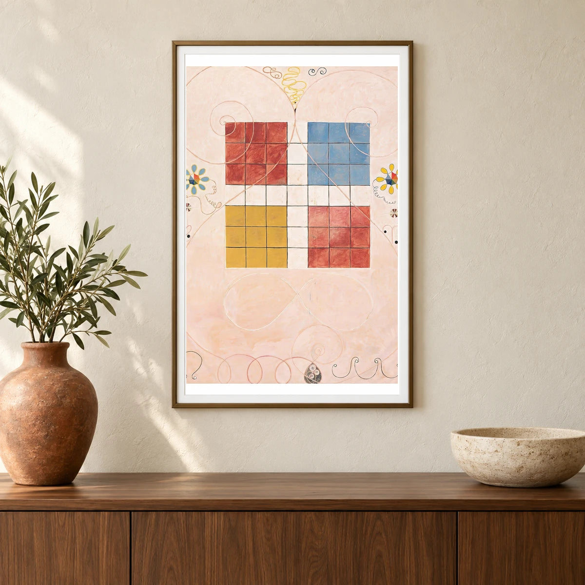 The Ten Largest, No. 10, Old Age (1907) — Hilma af Klint shown in a styled interior