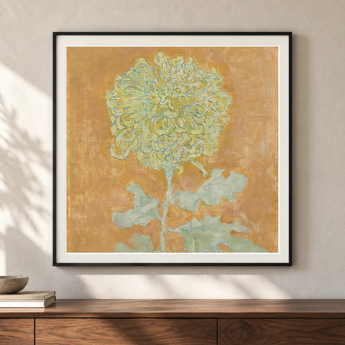 Chrysanthemum (1906 1942) — Piet Mondrian shown in a styled interior