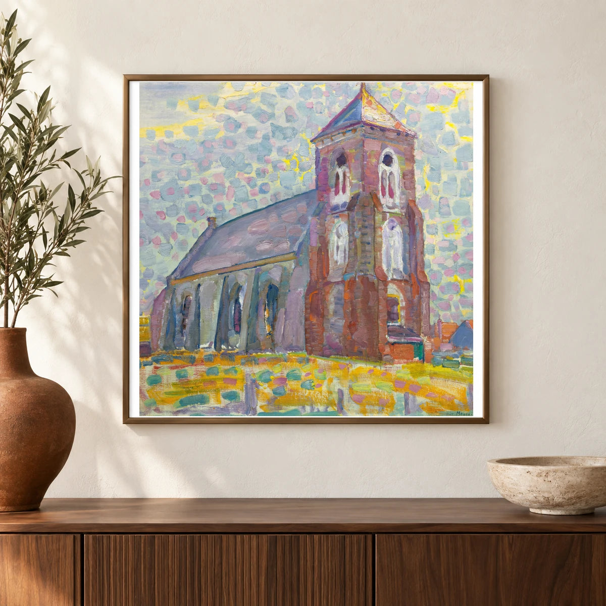 Church In Zoutelande (1909) — Piet Mondrian shown in a styled interior