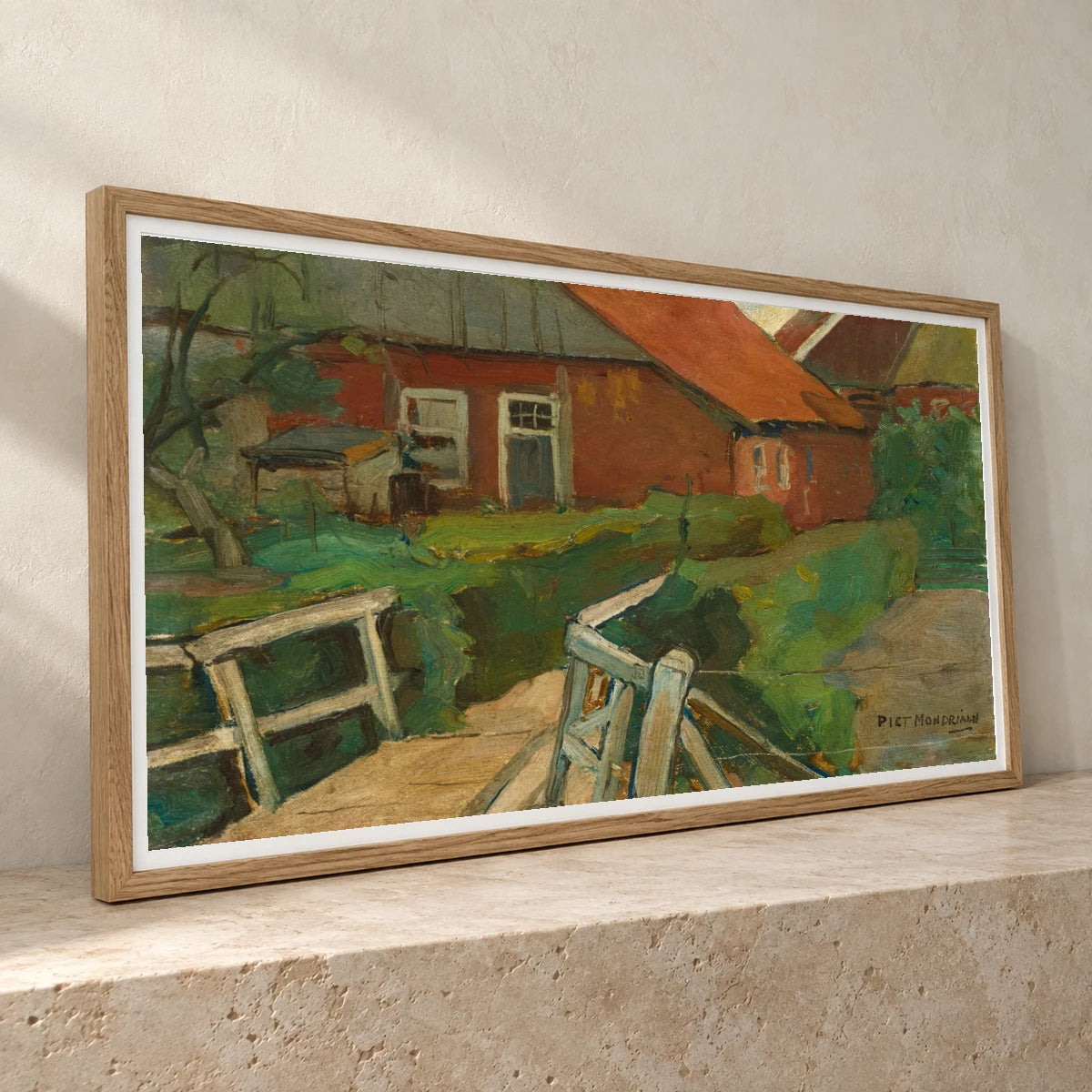 Farm Building With Bridge (circa 1899) — Piet Mondrian piet mondrian print by SaamCrafts