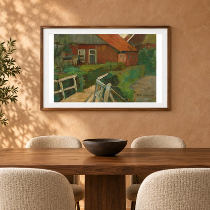 Farm Building With Bridge (circa 1899) — Piet Mondrian shown in a styled interior