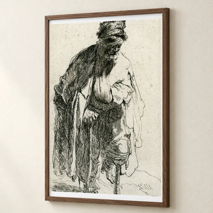 Beggar With A Wooden Leg — Rembrandt van Rijn rembrandt van rijn print by SaamCrafts
