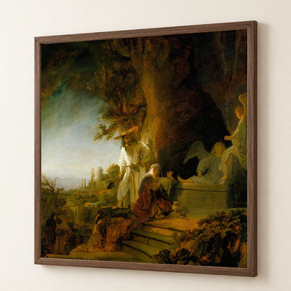 Christ And St Mary Magdalen At The Tomb — Rembrandt van Rijn rembrandt van rijn print by SaamCrafts