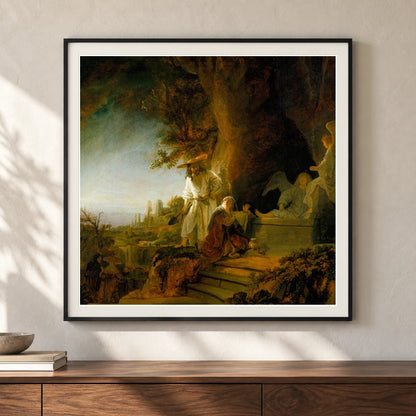 Christ And St Mary Magdalen At The Tomb — Rembrandt van Rijn shown in a styled interior