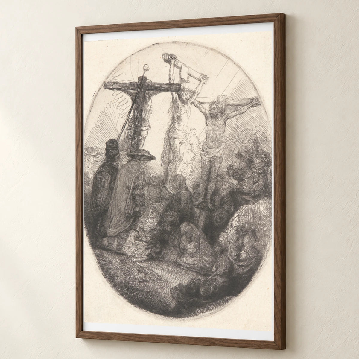 Christ Crucified Between The Two Thieves (ca. 1641) — Rembrandt van Rijn rembrandt van rijn print by SaamCrafts