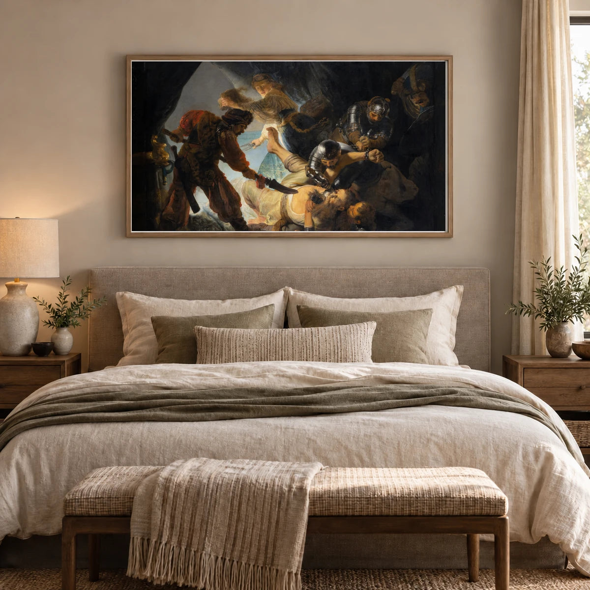 The Blinding Of Samson — Rembrandt van Rijn shown in a styled interior