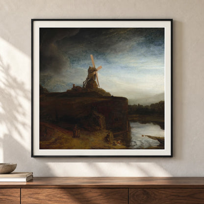 The Mill (1645 1648) — Rembrandt van Rijn shown in a styled interior