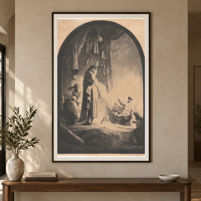 The Raising Of Lazarus — Rembrandt van Rijn shown in a styled interior
