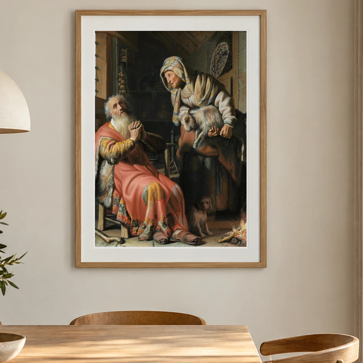 Tobit And Anna With The Kid — Rembrandt van Rijn shown in a styled interior