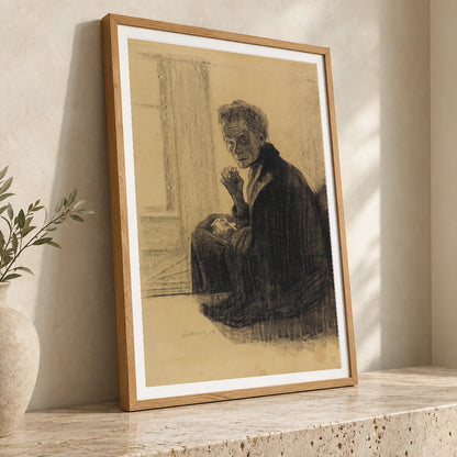 Frühstück Auf Der Treppe (1909) — Käthe Kollwitz käthe kollwitz print by SaamCrafts