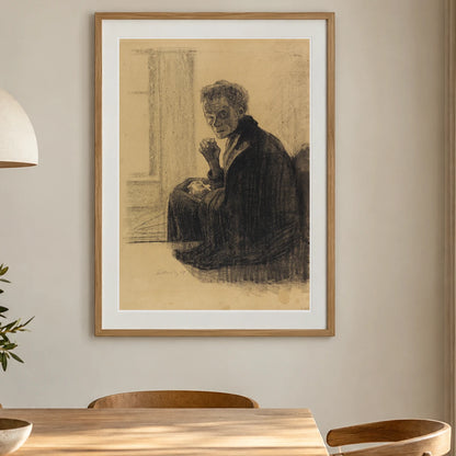 Frühstück Auf Der Treppe (1909) — Käthe Kollwitz shown in a styled interior