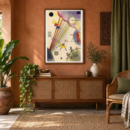 Wassily Kandinsky Deutliche Verbindung (clear Connection) (1925) — Wassily Kandinsky shown in a styled interior