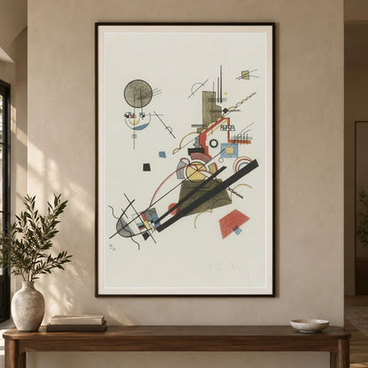Wassily Kandinsky Frohlicher Augsteig (1923) — Wassily Kandinsky shown in a styled interior